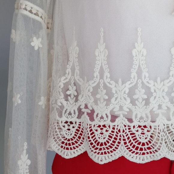 American Rag Off the Shoulder Peasant Blouse Sz Xs - Picture 4 of 10